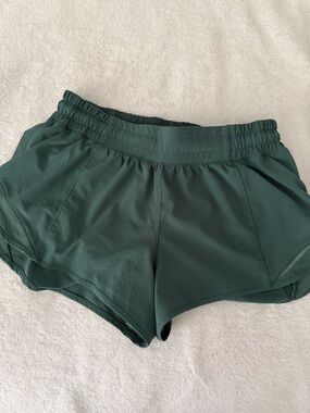 lululemon Forest Green Hotty Hot Shorts